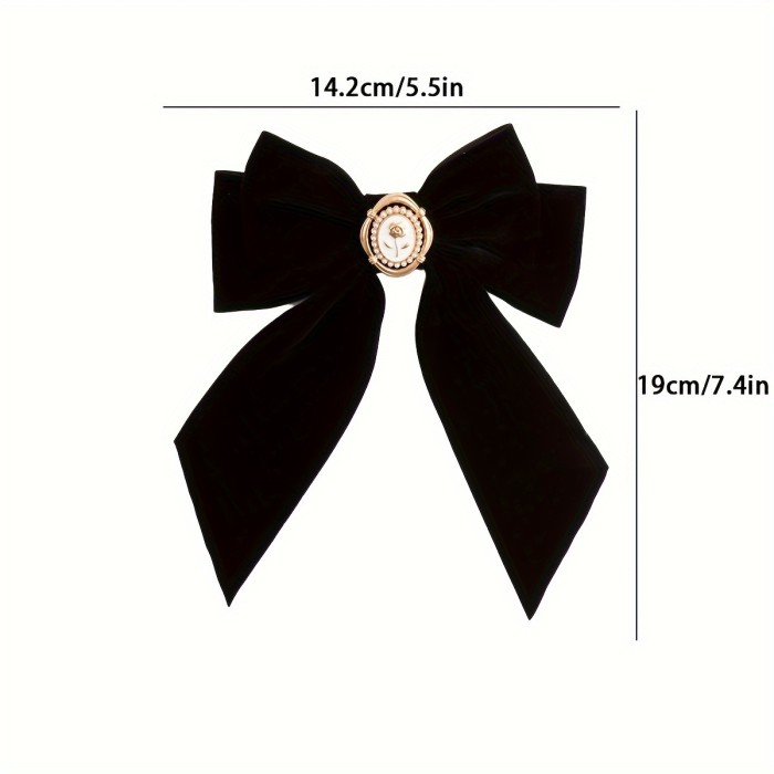 Black Velvet Bow Hair Clip Vintage Hair Accessories For Women   Elegant Headwear For Women