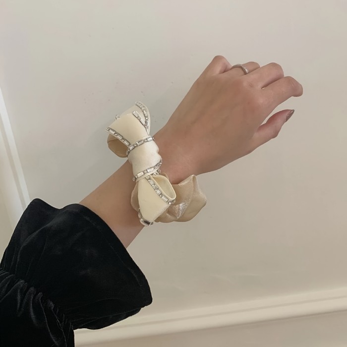 1PC Black Headband Bow Bow Elastic Hair Rope Ponytail Retainer Accessories Simple Hair Accessories For Women And Girls