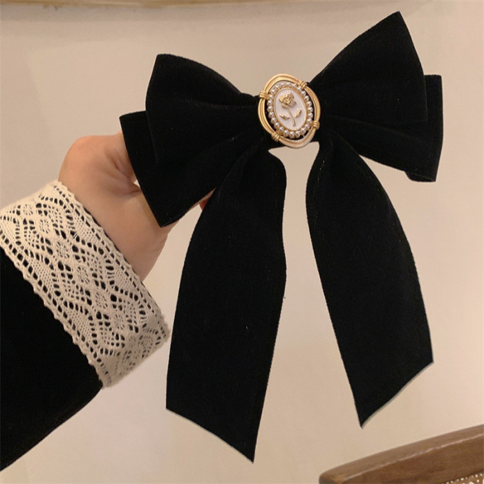 Black Velvet Bow Hair Clip Vintage Hair Accessories For Women   Elegant Headwear For Women