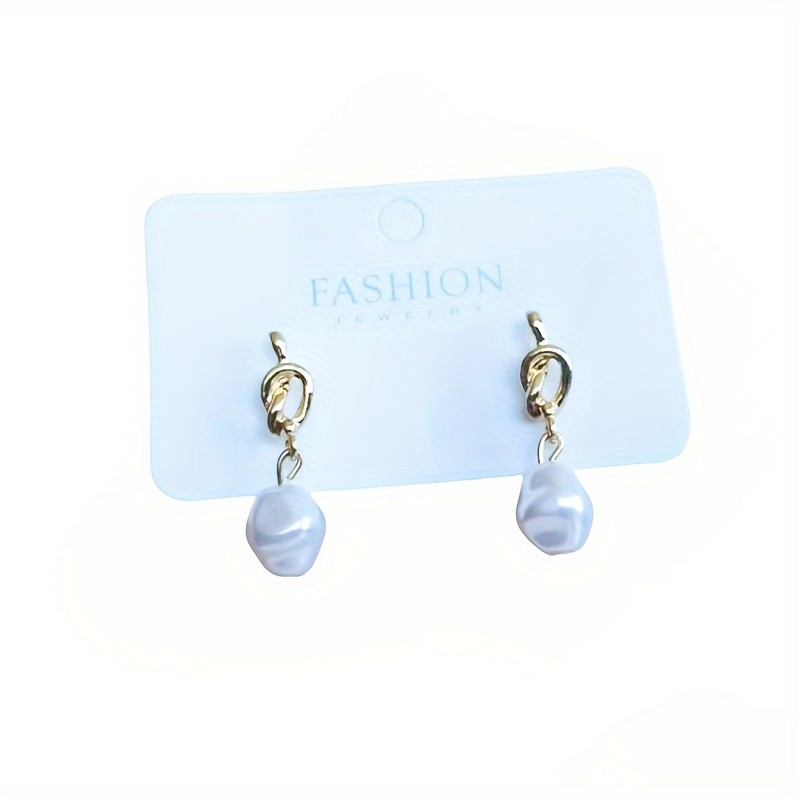French-Inspired Knotted Pearl Drop Earrings - Vintage Style With Metal Posts For Weddings & Everyday Wear