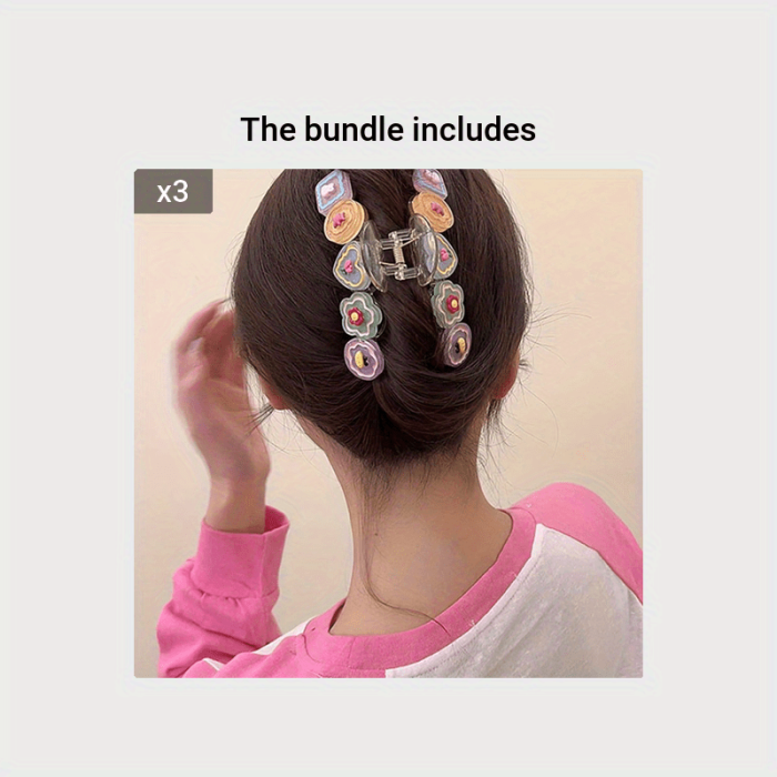 Strong Hold Clear Hair Claw Clip with Cute Cartoon Design - Non-Slip Grip for Thick Hair - Perfect Accessory for Everyday Use