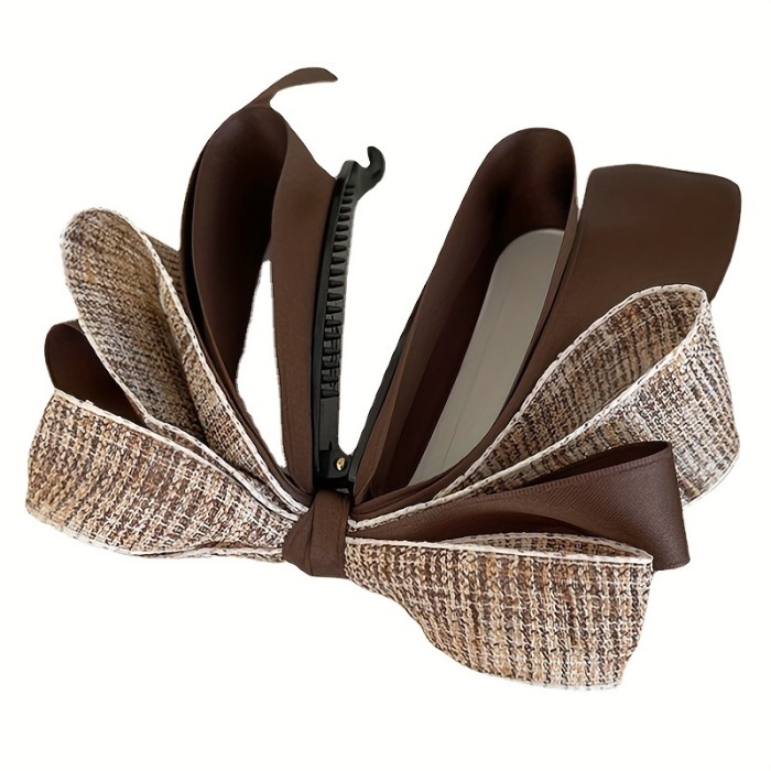 Ribbon Bow Banana Clip Cute Pearl Hair Pins Barrette Women Hair Accessories Fashion Solid Color Elegant Hair Claw