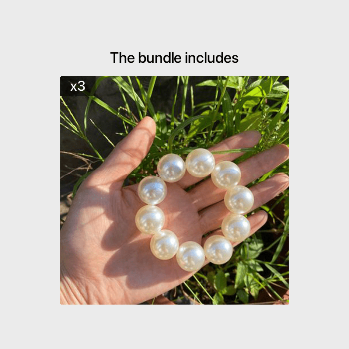 Faux Pearl Hair Tie Scrunchie Simple Elegant Decorative Rubber Band Hair Accessories