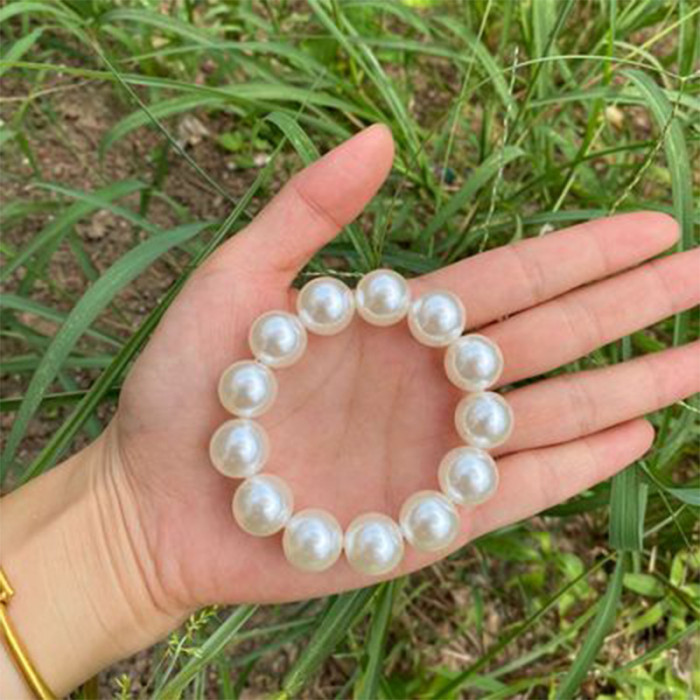 Faux Pearl Hair Tie Scrunchie Simple Elegant Decorative Rubber Band Hair Accessories