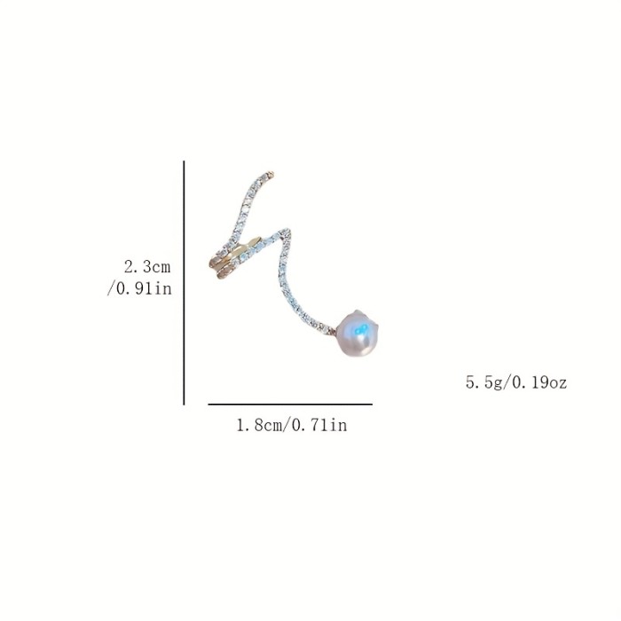 925 Silver Needle Faux Pearl Stud Earrings & Ear Clips Unique Jewelry For Women Banquet Decor