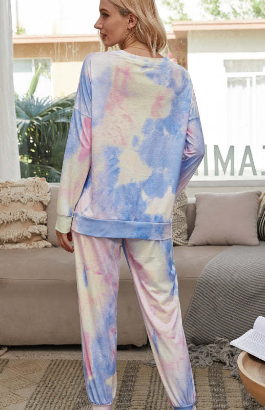 Women's Long Sleeve Tie Dye Pajama Set