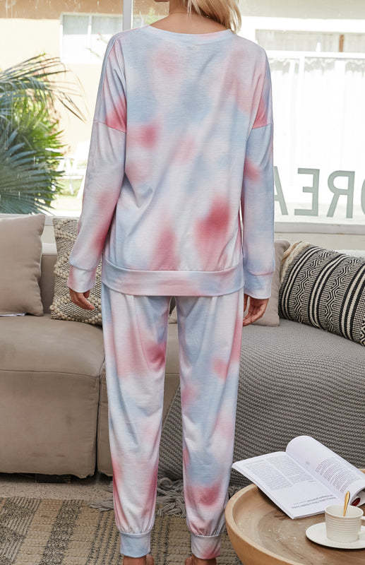 Women's Long Sleeve Tie Dye Pajama Set