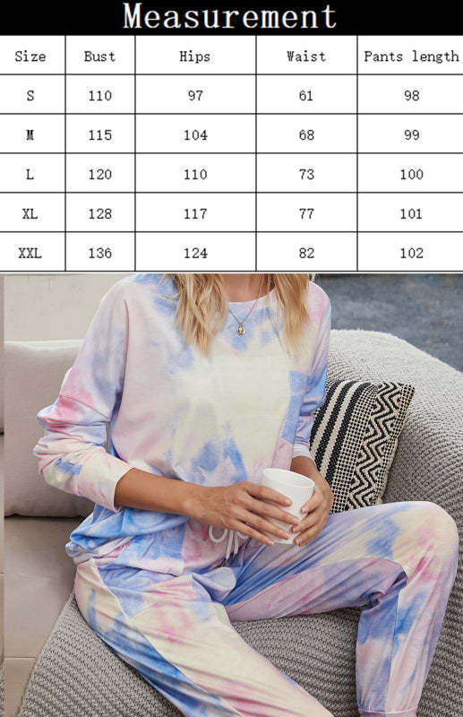 Women's Long Sleeve Tie Dye Pajama Set