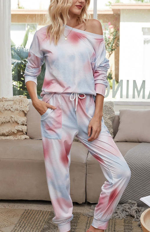 Women's Long Sleeve Tie Dye Pajama Set
