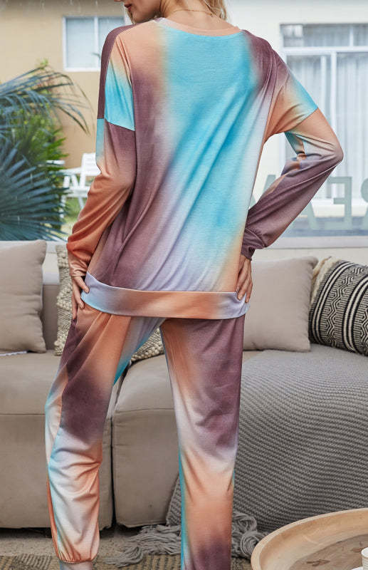 Women's Long Sleeve Tie Dye Pajama Set