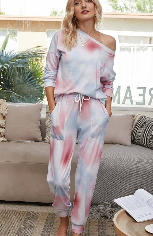 Women's Long Sleeve Tie Dye Pajama Set