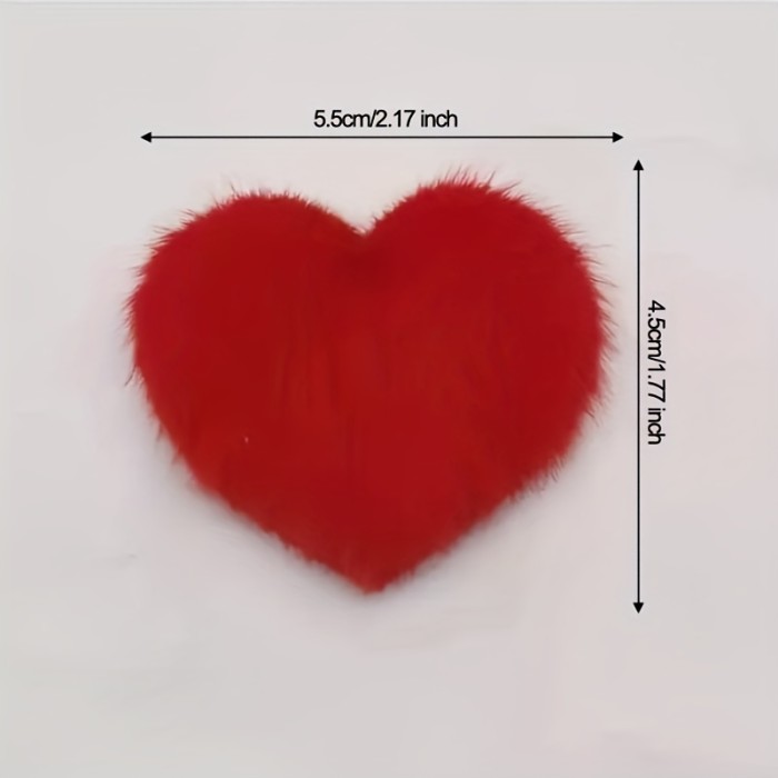 8 Pcs Cute Plush Heart Shaped Hair Clips, Sweet Decorative Hair Accessories For Women Autumn And Winter