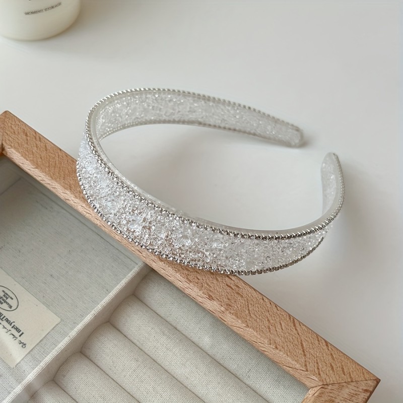 1PC Korean Diamond Set Headband Princess Temperament Transparent Rhinestones Full Of Diamond Headband Headband Headdress Light Luxury Girl Hair Accessories Hair Grotts