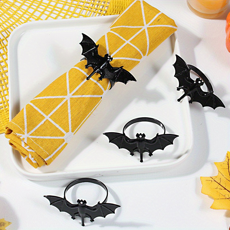 4 pieces, new bat napkin ring Halloween desktop decoration napkin buckle