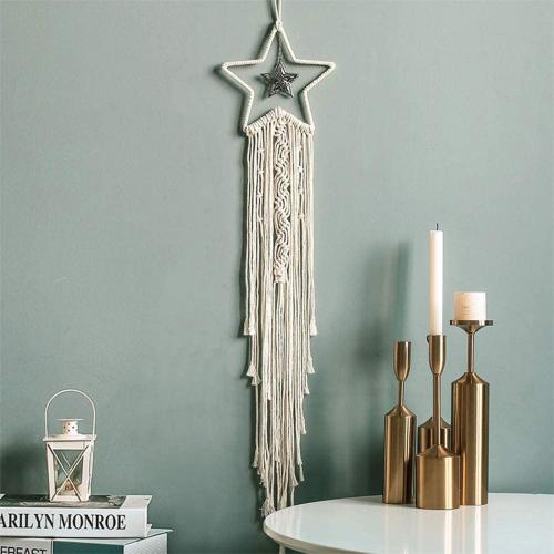 Dream Catcher with Handmade Star Design Woven Cotton Dream Catchers Boho Macrame Wall Hanging Home Decoration Ornament Craft Gift For Teen Girls