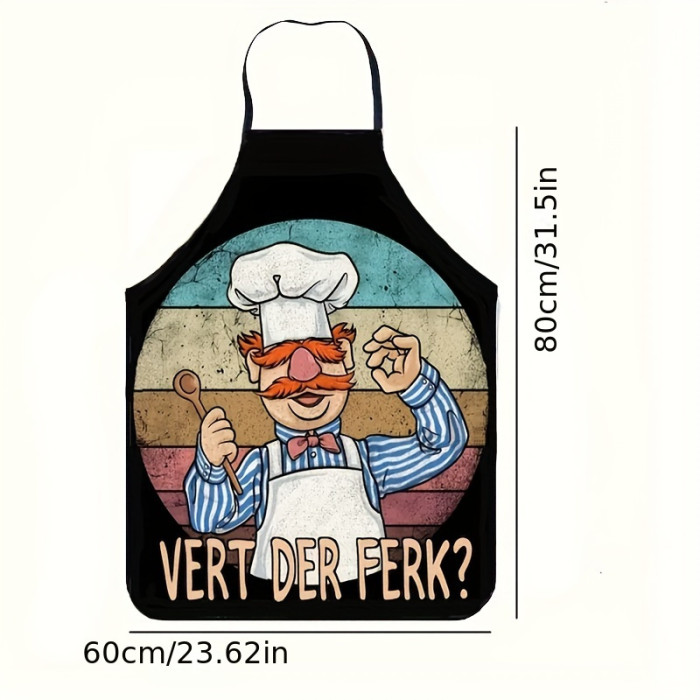 1PC Funny Chef Cartoon Apron with \