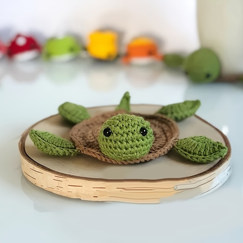 3 Pcs Crochet Tortoise Coasters For Drinks, Funny Handmade Woven Coaster Set, Cute Turtle Shaped Mug Cup Mat Table Desk Decoration Housewarming Gift