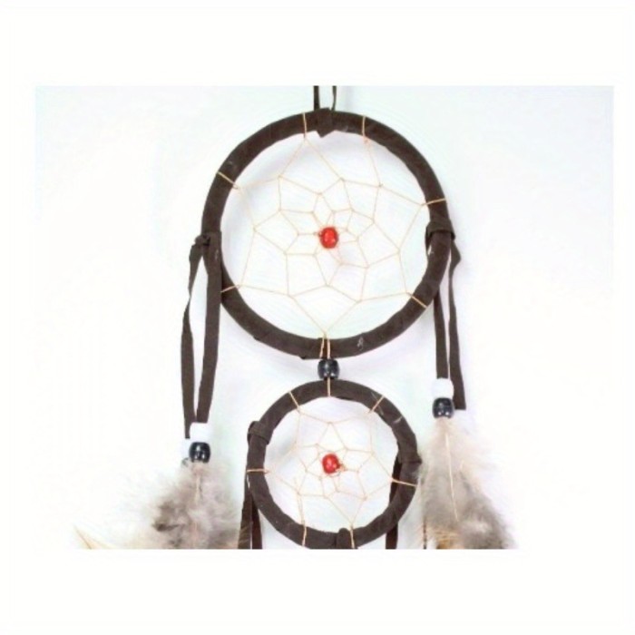 Brown handmade dream catcher with feathers wall hanging decoration ornaments gift