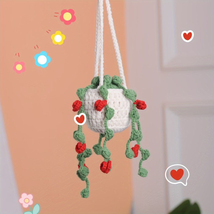 3 sets of plant pendant New hand-woven plant finished car pendant decoration rearview mirror pendant inside exquisite creative decoration