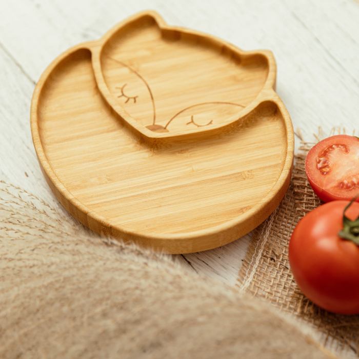 Cute Fox Shape Plate, Including Fork, Spoon Three-piece Set, Can Be Used As Fruit Plate, Snack Plate, Dirty Easy To Clean, Halloween, Christmas Gifts
