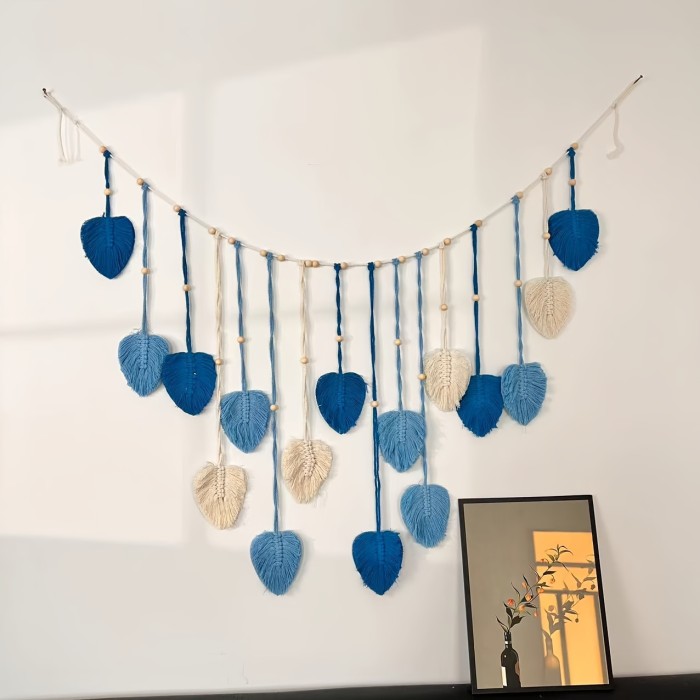 Nordic Jane's Bohemian Cotton Rope Handmade Weaving Wood Beads Leaves Photos Wall Hanging Decoration Tapestry Tassel Wall Hanging
