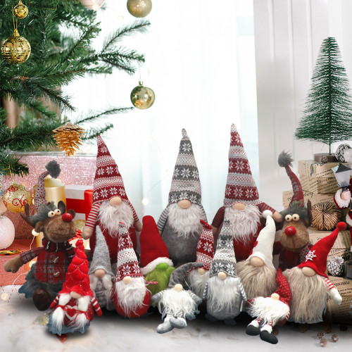 BIGTREE Christmas Gnomes Tomte, Scandinavian Swedish Santa Decorations Elf with Knitted Hats for Xmas Holiday Ornaments Home Deocr