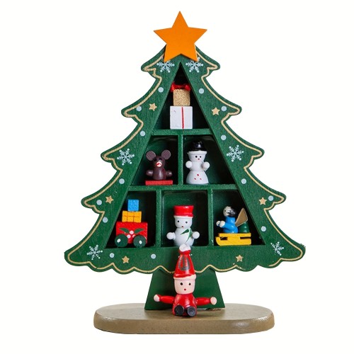 Desktop Ornaments, Mini Wooden Christmas Tree Tabletop Ornaments, Funny Table Desktop Decor, DIY Decorations, Table Top Tree Cute Wooden Xmas Tree Ornaments For Home Holiday Party Decorations