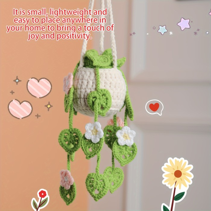3 sets of plant pendant New hand-woven plant finished car pendant decoration rearview mirror pendant inside exquisite creative decoration