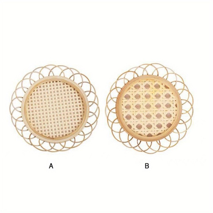 Japanese Style Bamboo Woven Saucer Handmade Bamboo Coaster Cup Holder Pot Pad Tea Mat Rattan Woven Cup Holder Coaster