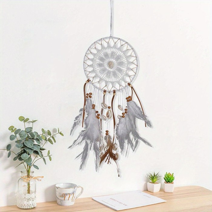 Handmade Dream Catcher Seashell Feathers Hanging Dreamcatcher Home Wall Decor
