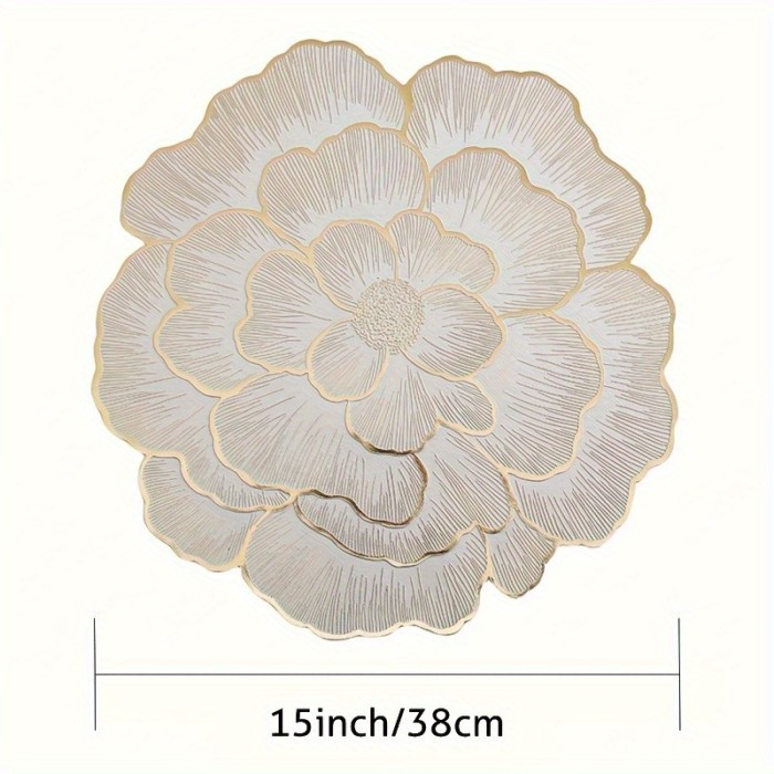 Elegant Floral Placemat Set Of 3pcs-non-slip, Wipe-resistant Table Mat, Suitable For Catering And Special Occasions