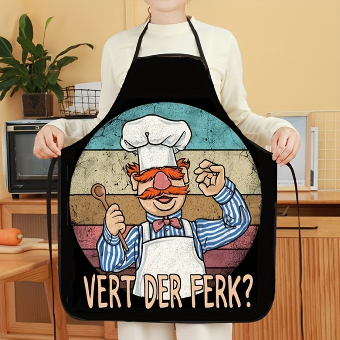 1PC Funny Chef Cartoon Apron with \