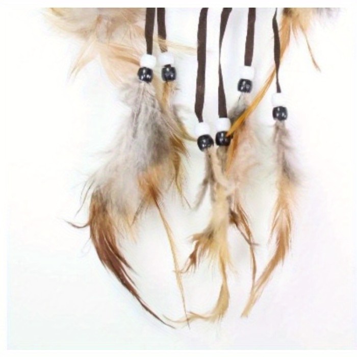 Brown handmade dream catcher with feathers wall hanging decoration ornaments gift