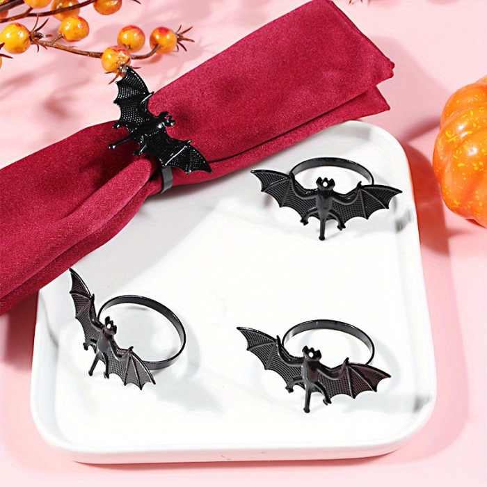 4 pieces, new bat napkin ring Halloween desktop decoration napkin buckle