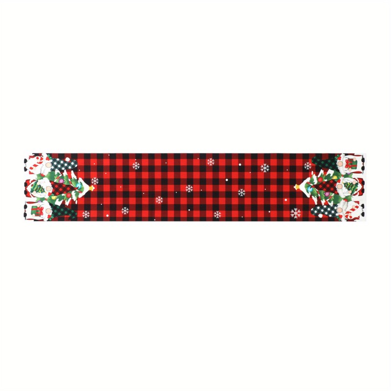 70Inches Christmas Table Runner Gnomes\u002FSanta\u002FTree\u002FCars Kitchen Dining Table Runner for Holiday Farmhouse Home Party Decoration