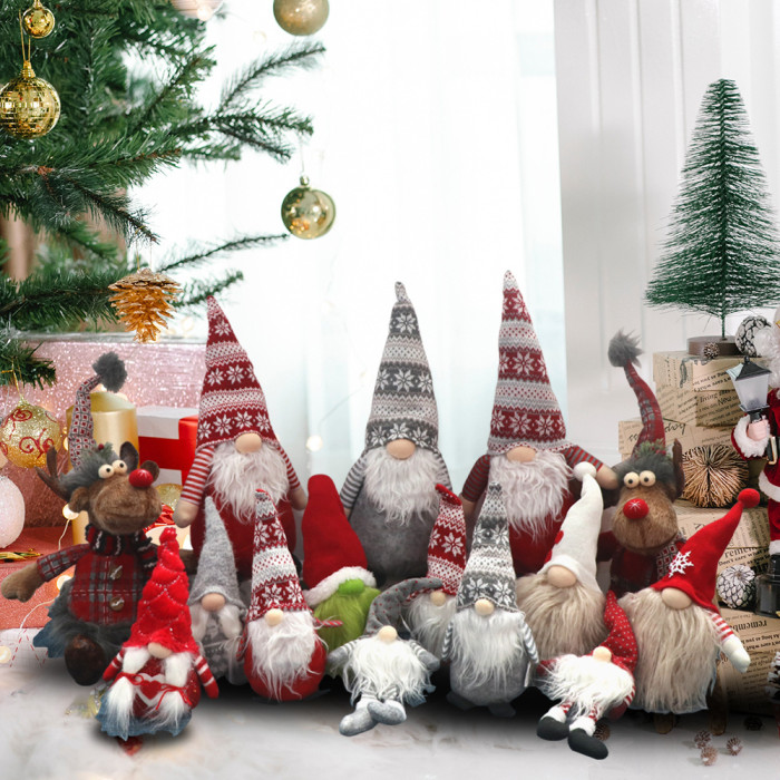 BIGTREE Christmas Gnomes Tomte, Scandinavian Swedish Santa Decorations Elf with Knitted Hats for Xmas Holiday Ornaments Home Deocr
