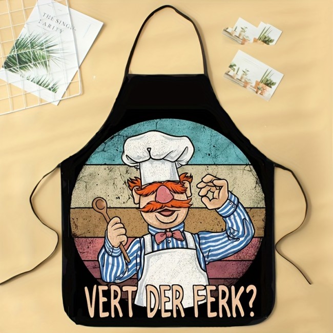 1PC Funny Chef Cartoon Apron with \
