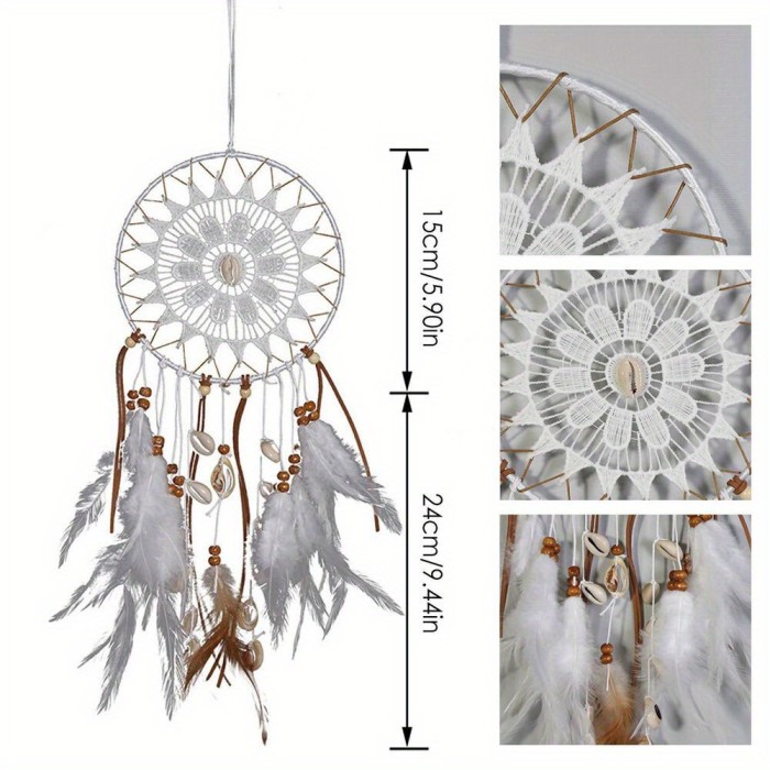 Handmade Dream Catcher Seashell Feathers Hanging Dreamcatcher Home Wall Decor
