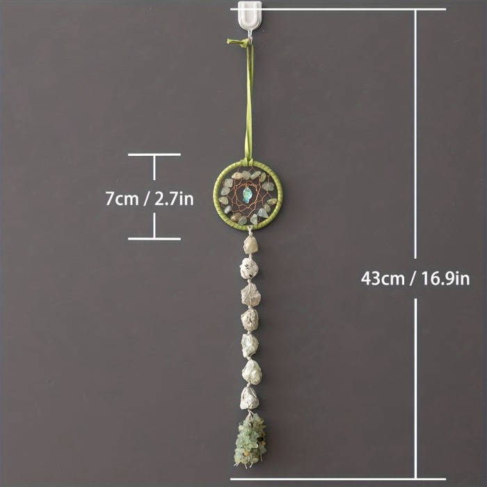 1pc Round Gem DreamCatcher Suncatcher Tree Of Life Hanging Healing Suncatchers Wind Chimes Crystal Dream Catcher Rainbow Maker Prisms Sun Catchers Indoor Window Garden Outdoor Decor