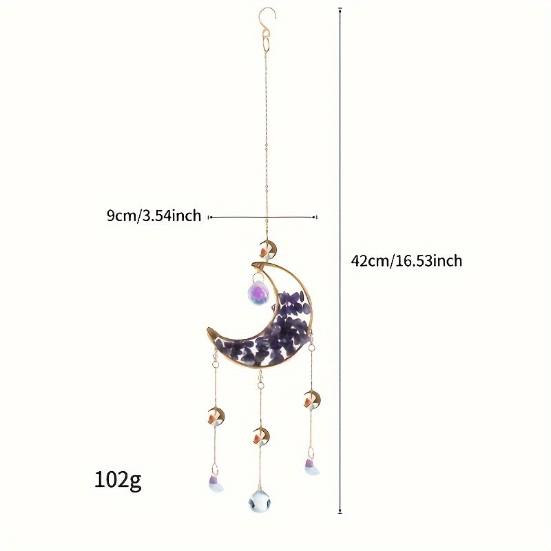 1pc, 2024 Spring\u002Fsummer New Sun Catcher Light And Wind Chimes Pendant, Hand-woven Crystal Sun Dreamcatcher Moon, Party Decoration Pendant, Garden Garden Window Decoration Pendant, Mother's Day Father's Day Gift, Birthday Gift