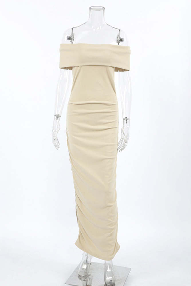 Sexy Ruched Off Shoulder One Step Skirt Dresses