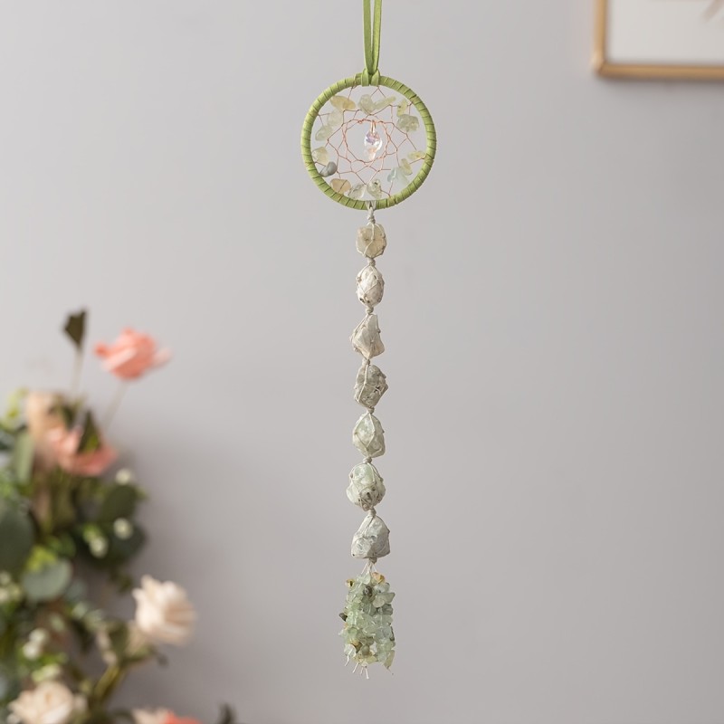 1pc Round Gem DreamCatcher Suncatcher Tree Of Life Hanging Healing Suncatchers Wind Chimes Crystal Dream Catcher Rainbow Maker Prisms Sun Catchers Indoor Window Garden Outdoor Decor