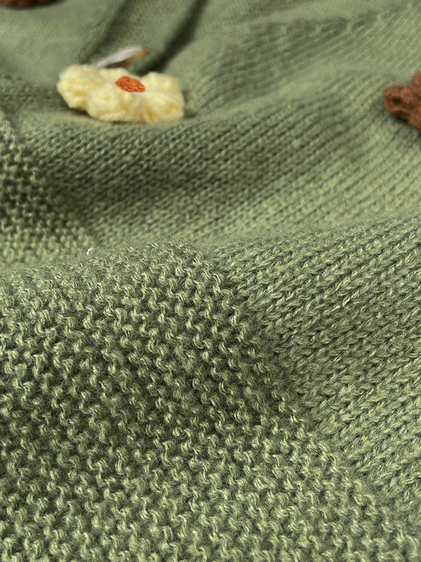 Long Sleeves Loose Buttoned Split-Joint Three-Dimensional Flower V-Neck Cardigan Tops