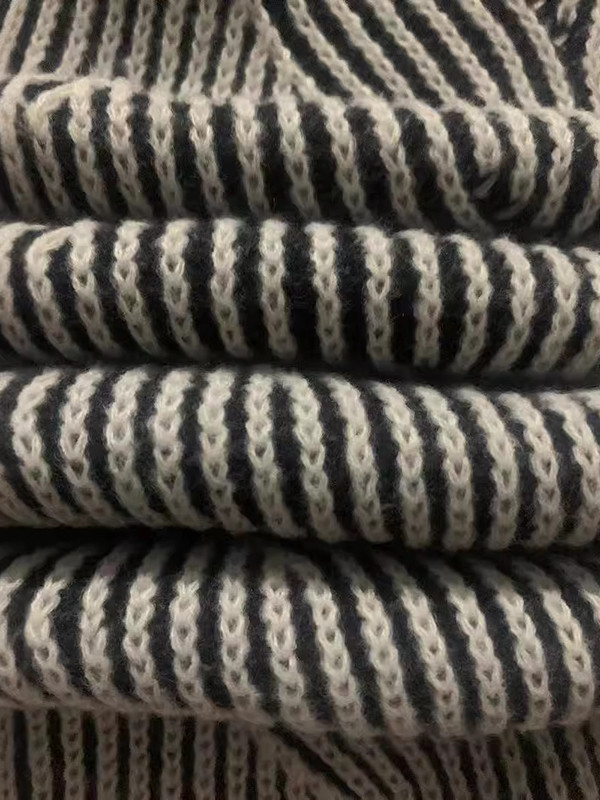 Long Sleeves Loose Contrast Color Split-Joint Striped Round-Neck Pullovers Sweater Tops