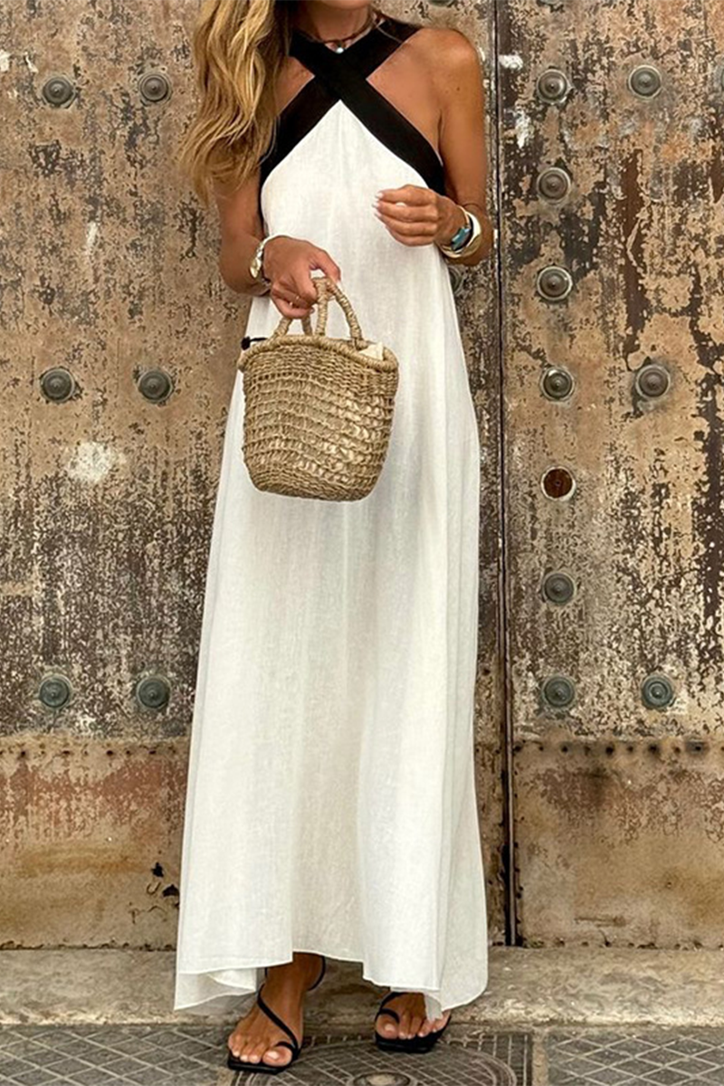 Casual National Totem Print Draw String Square Neck Sling Dresses(4 Colors) main image 0