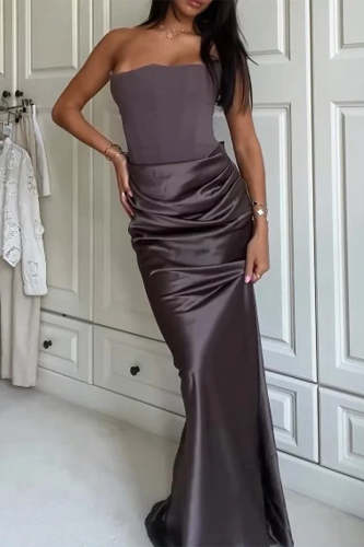 Sexy Prom Ruched Strapless Evening Dresses