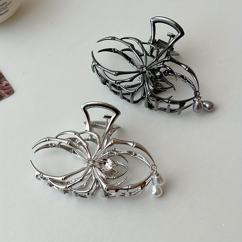 2 PC Europe And The United States Personality Big Spider Fringe Shark Clip Autumn New Sweet Cool Wind Disk Hairpin Back Head Clip Alloy Hairpin