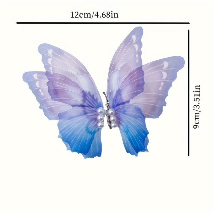 3pcs Enchanting Butterfly Hair Clips Set with Faux Pearls & Alloy Bowknots - Cute, Sparkling Barrettes for Girls - Perfect for Casual Attire & Special Occasions