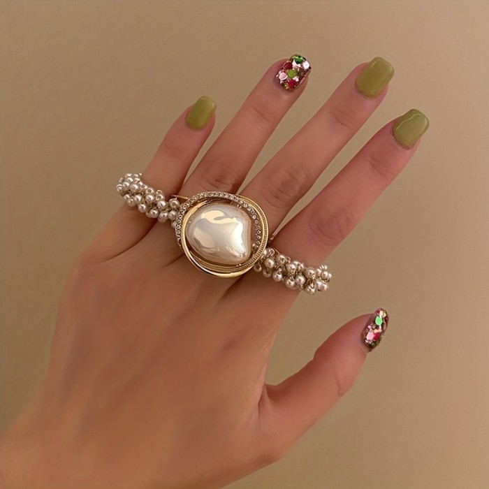 Sweet And Stylish Full Faux Pearl Hair Tie For Women And Female - Perfect For Ponytails And Hair Accessories