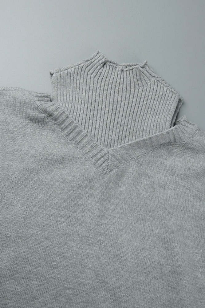 Casual Solid Hollowed Out Patchwork Turtleneck Sweaters(7 Colors)